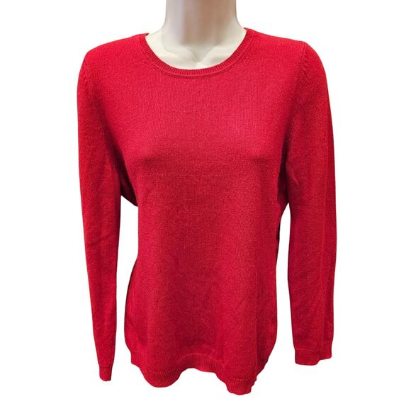 100% Cashmere charter club red M long sleeve winter warm minimalist lightweight - Picture 2 of 7